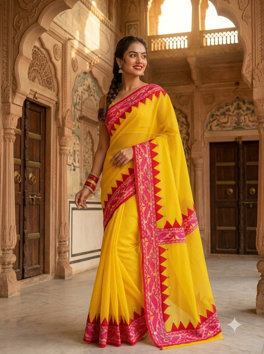 Roudrarekha Jamdani Applique Work Kota Saree