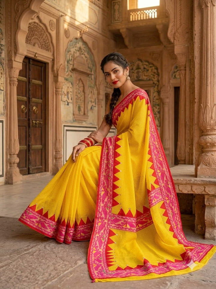 Roudrarekha Jamdani Applique Work Kota Saree