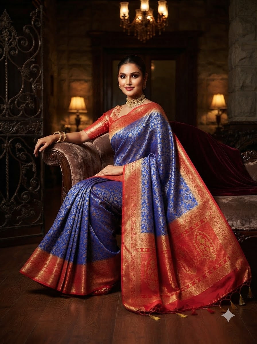 Aurelia Royale Crepe Khaddi Silk Saree