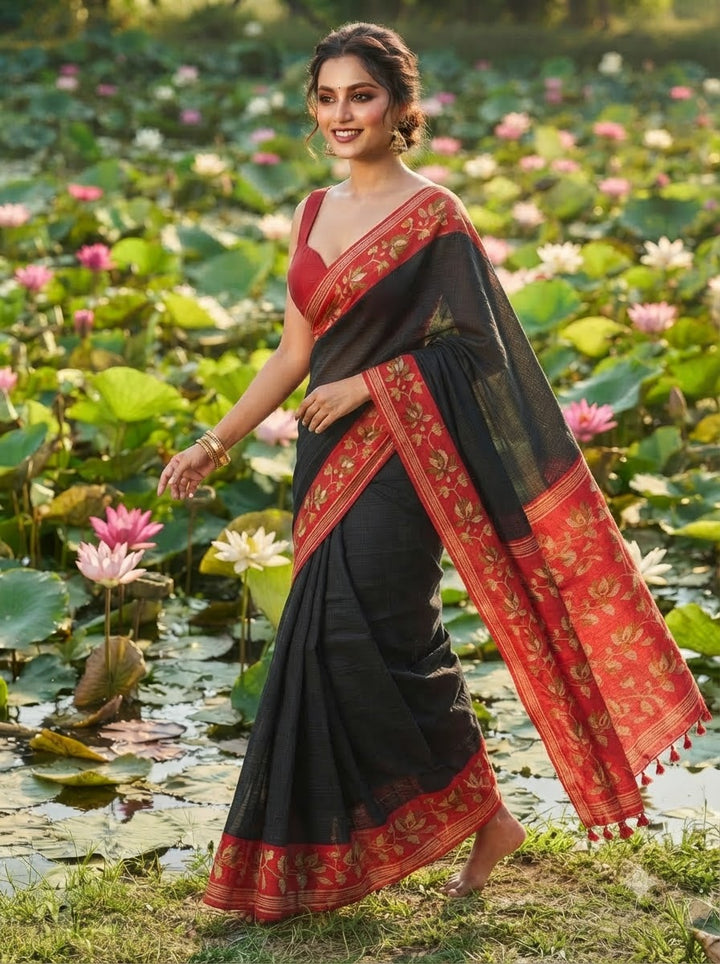 Petalique Drape Semi Tussar Silk Saree
