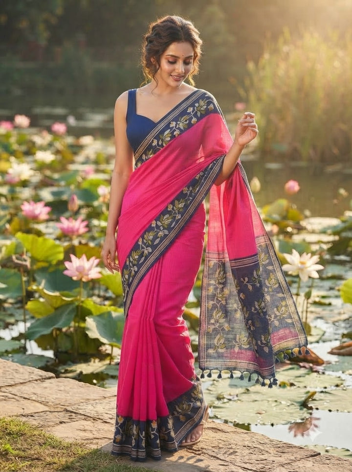 Petalique Drape Semi Tussar Silk Saree