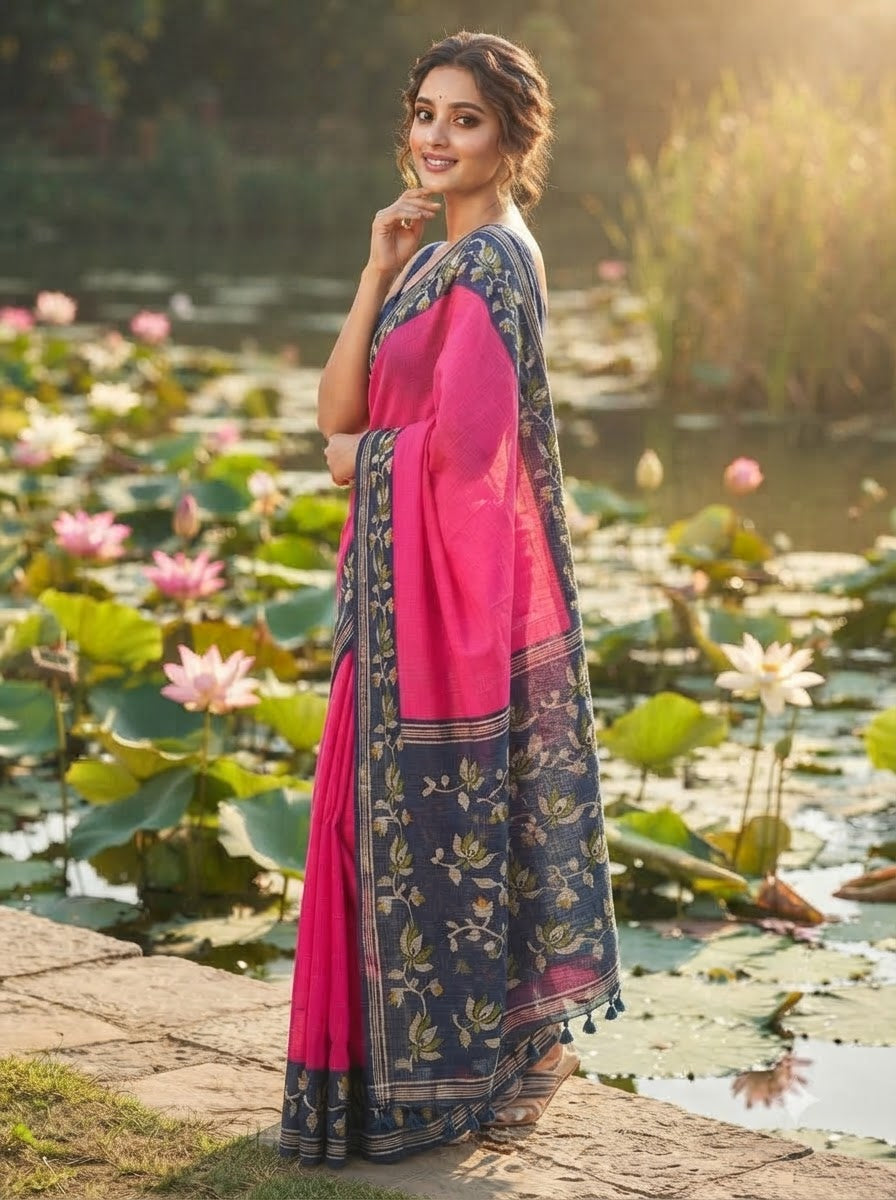 Petalique Drape Semi Tussar Silk Saree
