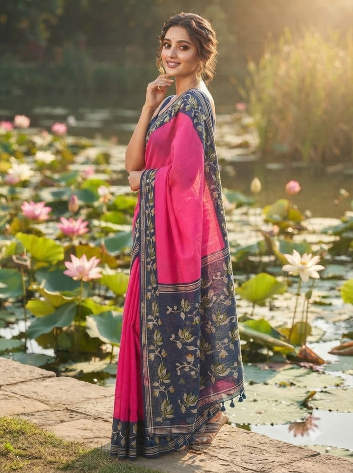 Petalique Drape Semi Tussar Silk Saree