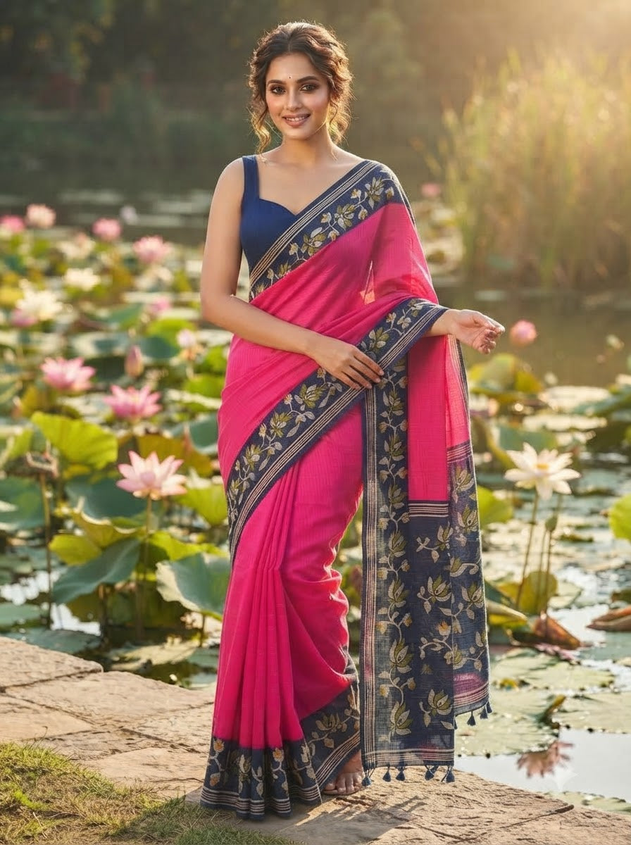 Petalique Drape Semi Tussar Silk Saree