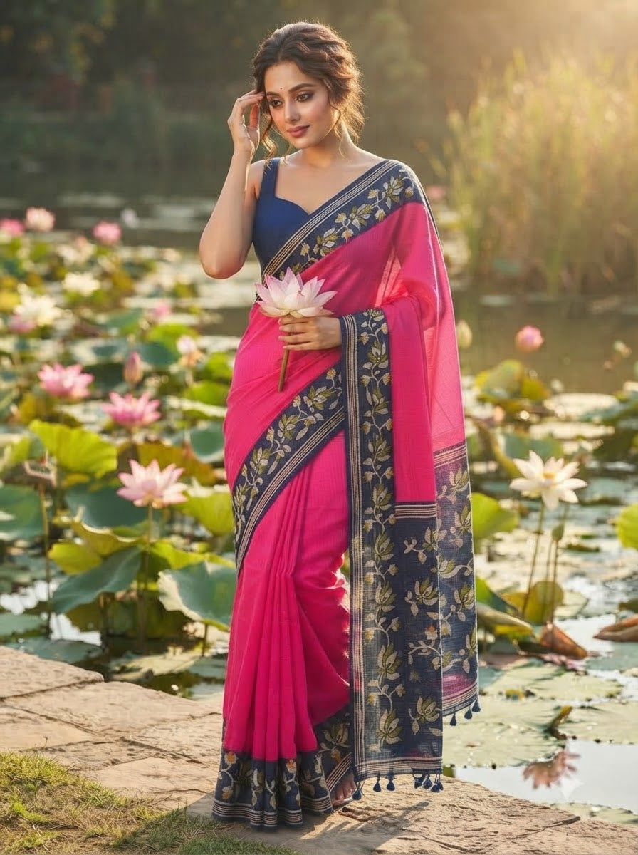 Petalique Drape Semi Tussar Silk Saree