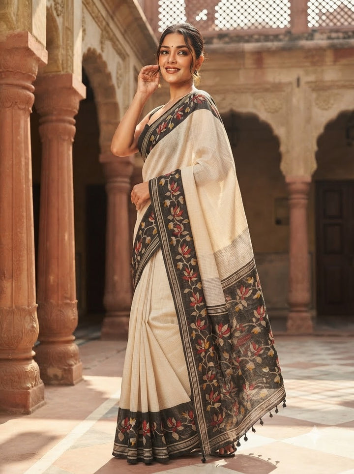 Petalique Drape Semi Tussar Silk Saree