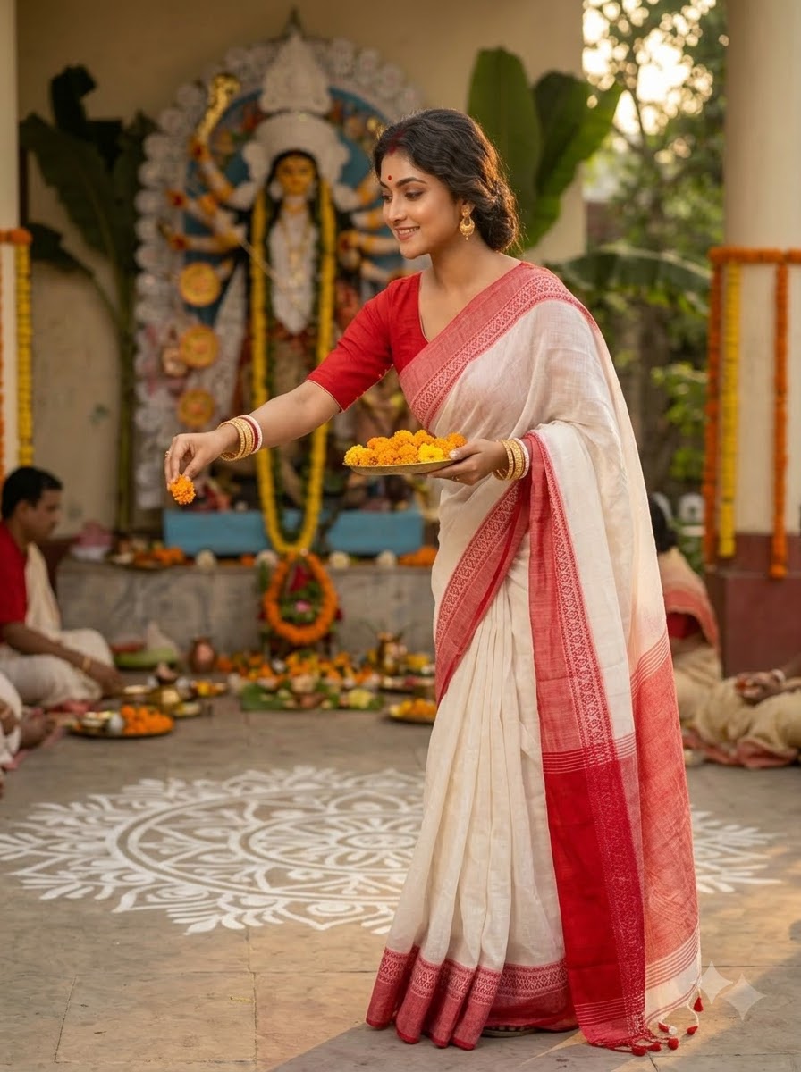 Sharad Roop(শারদরূপ) Khadi Cotton Saree