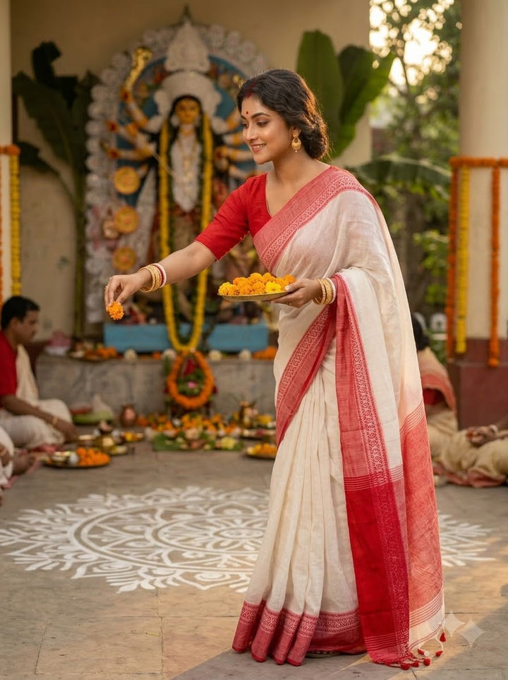 Sharad Roop(শারদরূপ) Khadi Cotton Saree