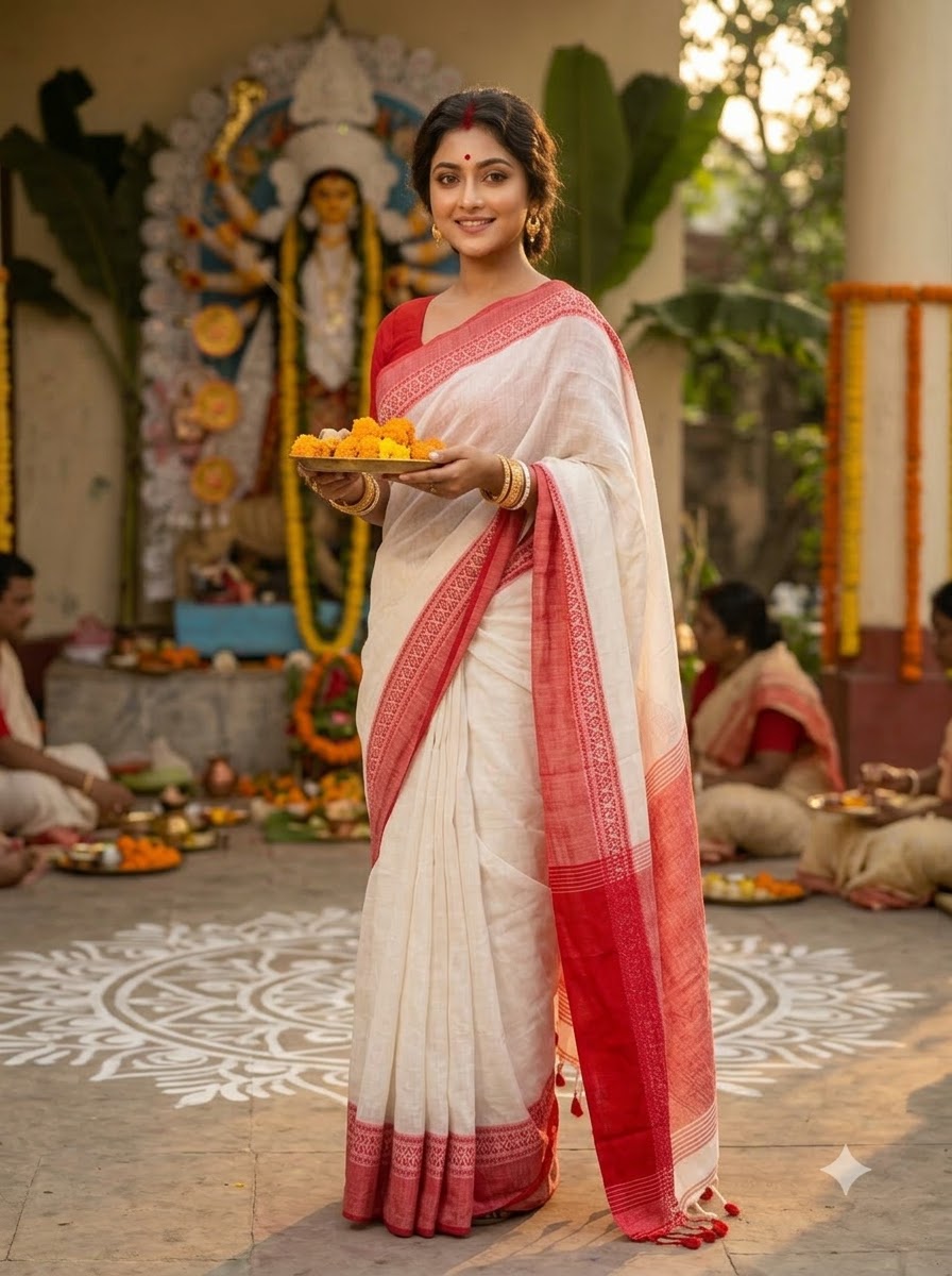 Sharad Roop(শারদরূপ) Khadi Cotton Saree
