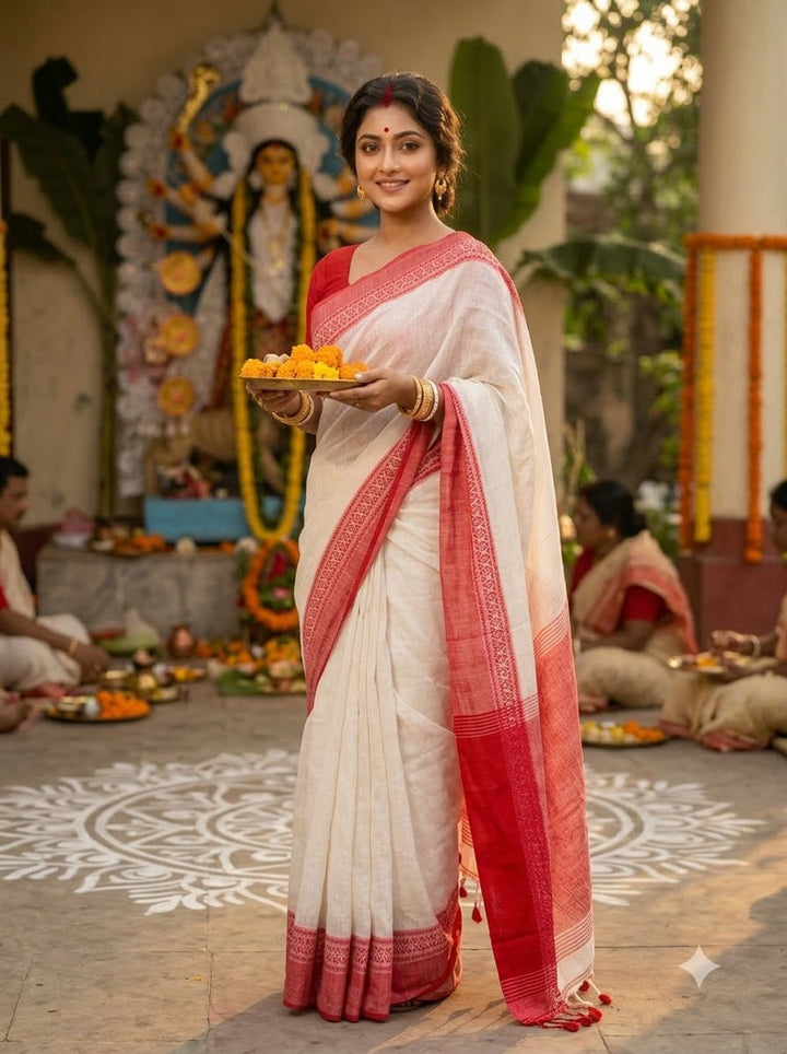 Sharad Roop(শারদরূপ) Khadi Cotton Saree