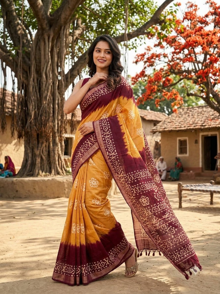 Ronger Porosh (রঙের পরশ) Cotton Linen Saree