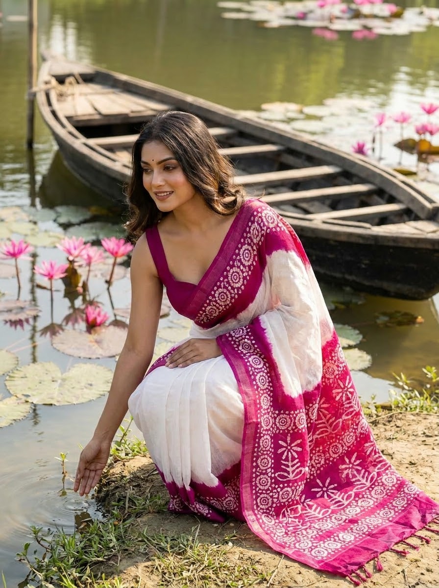 Mrinmoyee (মৃন্ময়ী) Cotton Linen Saree