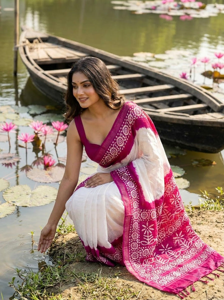 Mrinmoyee (মৃন্ময়ী) Cotton Linen Saree