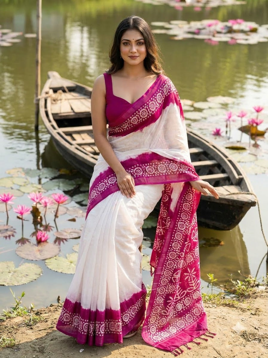 Mrinmoyee (মৃন্ময়ী) Cotton Linen Saree