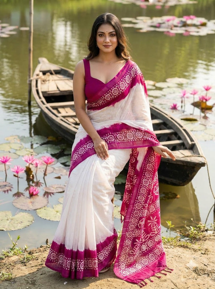 Mrinmoyee (মৃন্ময়ী) Cotton Linen Saree