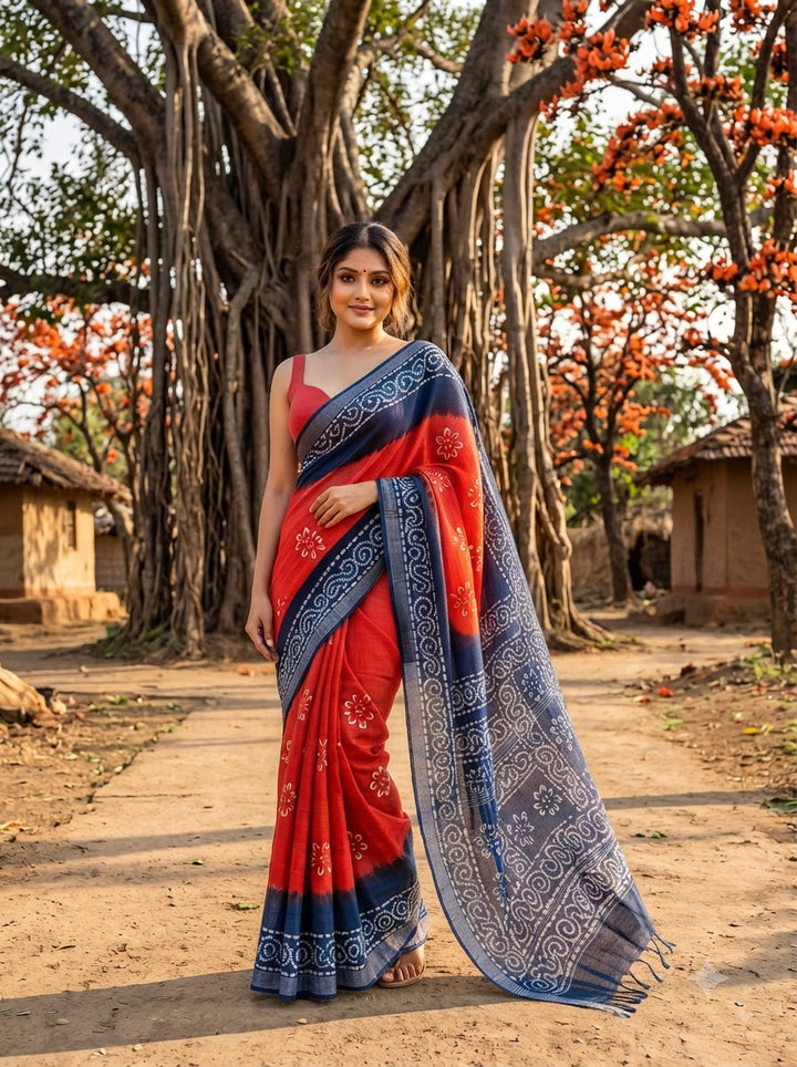 Ronger Porosh (রঙের পরশ) Cotton Linen Saree