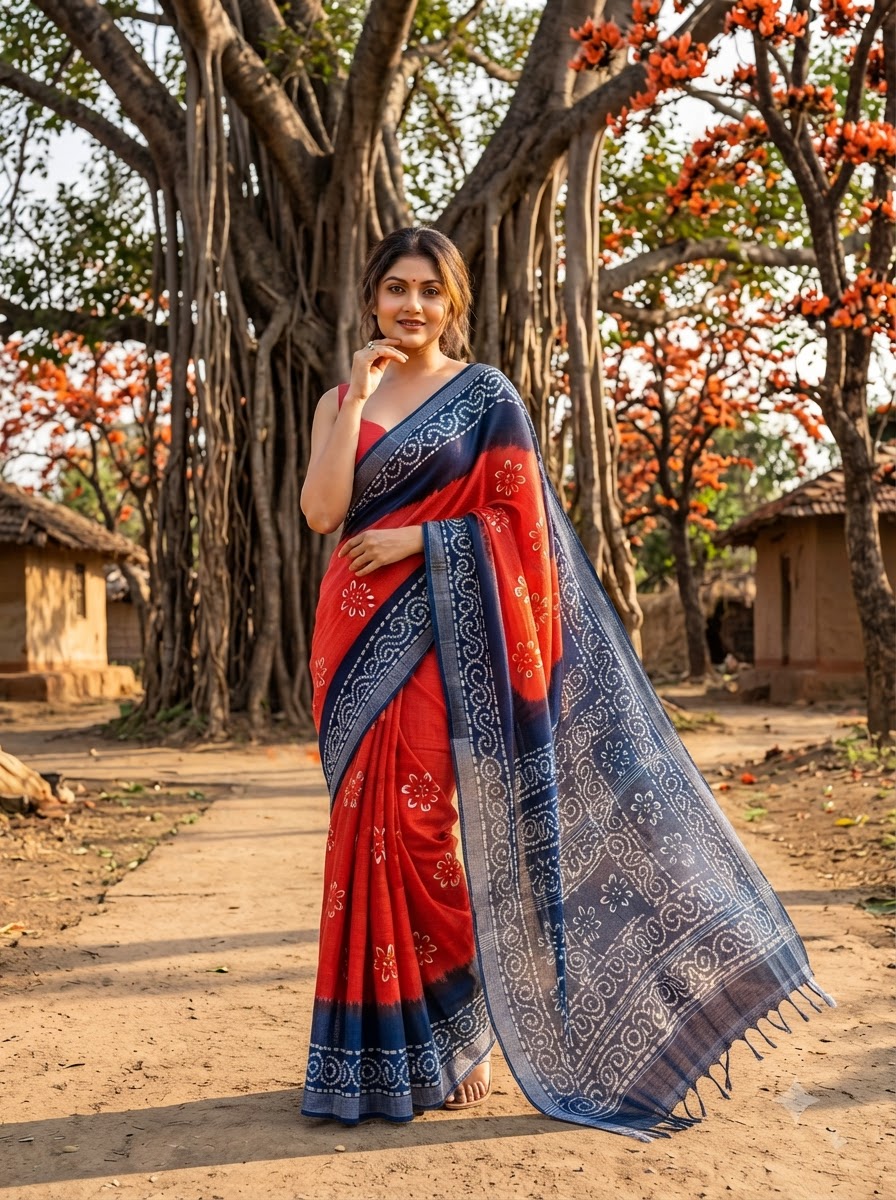 Ronger Porosh (রঙের পরশ) Cotton Linen Saree