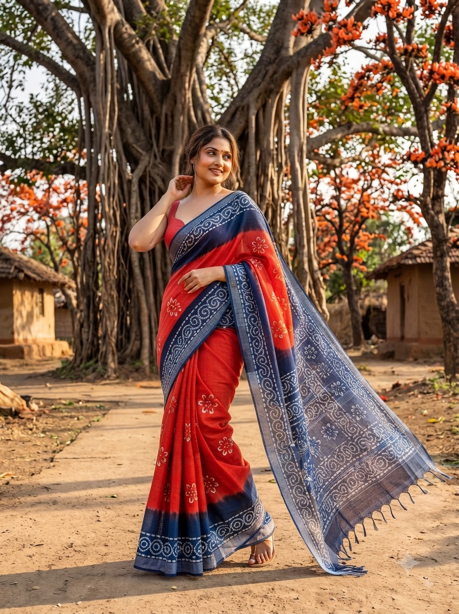 Ronger Porosh (রঙের পরশ) Cotton Linen Saree