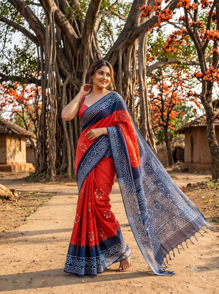Ronger Porosh (রঙের পরশ) Cotton Linen Saree