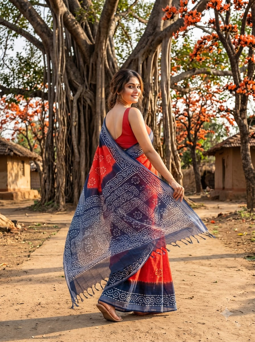 Ronger Porosh (রঙের পরশ) Cotton Linen Saree