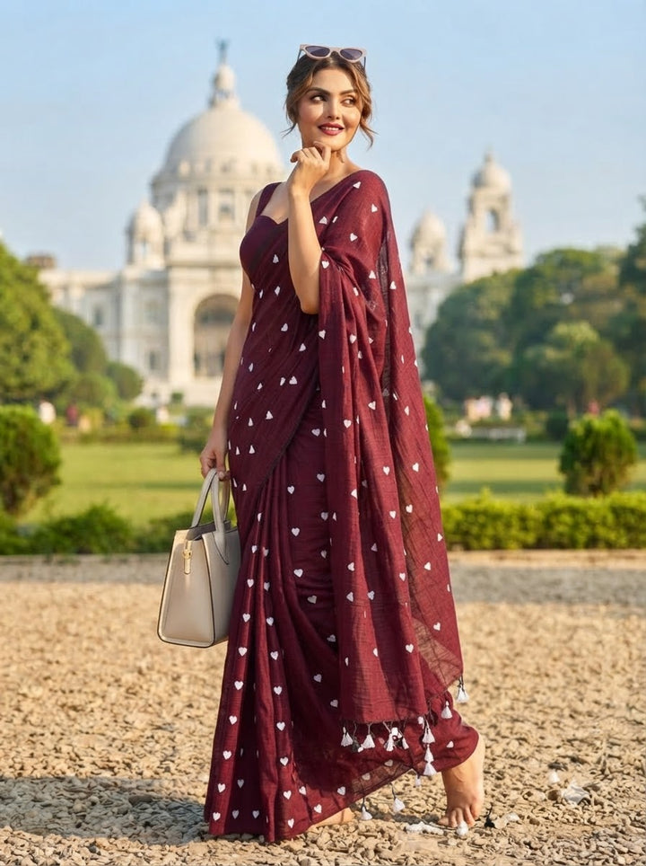 Endless Love – Khadi Cotton Embroidery Saree