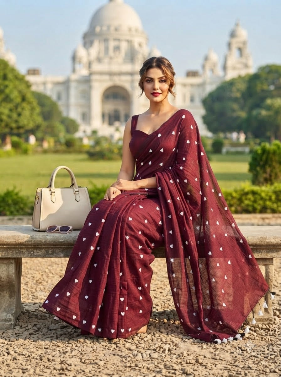 Endless Love – Khadi Cotton Embroidery Saree