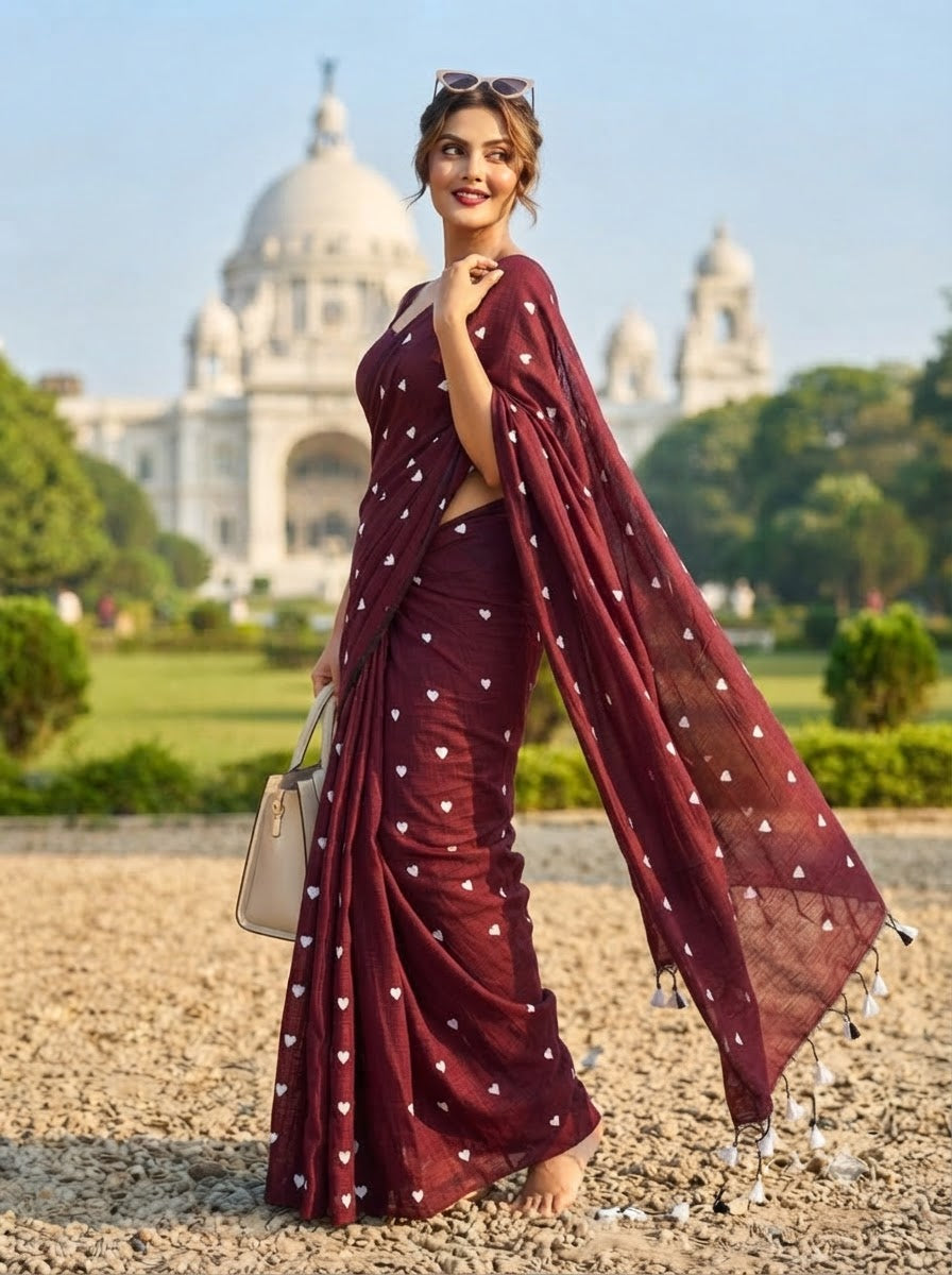 Endless Love – Khadi Cotton Embroidery Saree