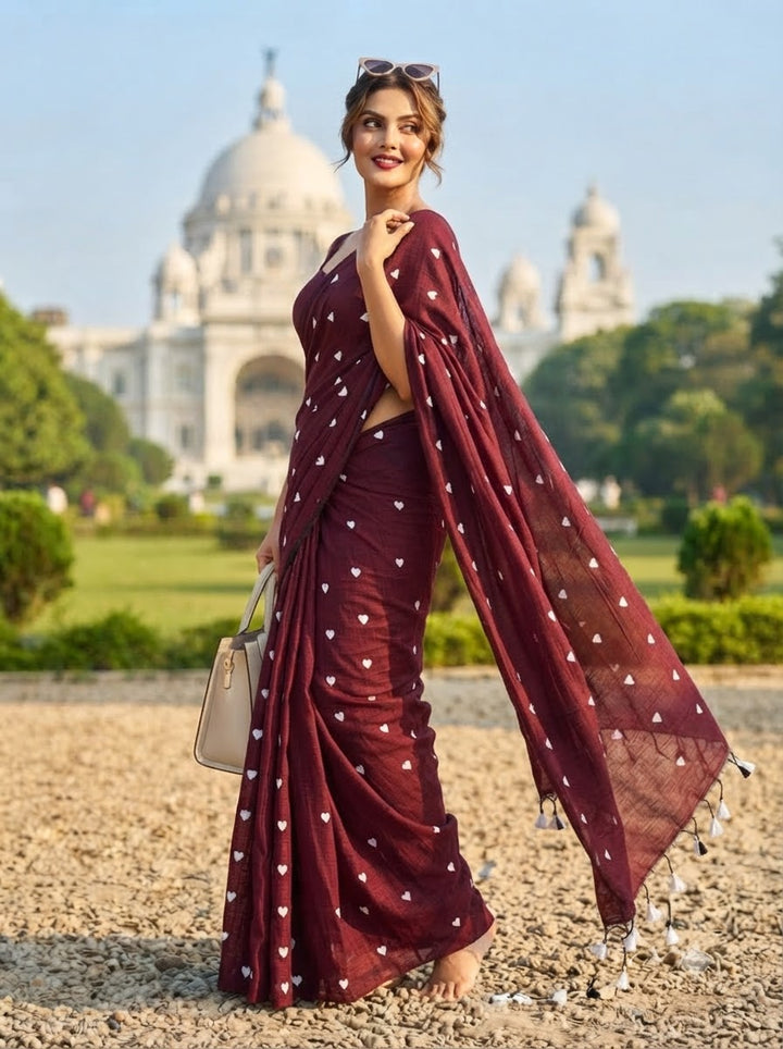 Endless Love – Khadi Cotton Embroidery Saree