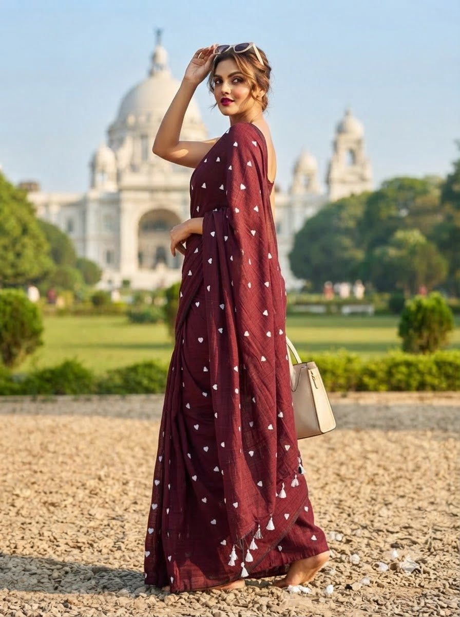 Endless Love – Khadi Cotton Embroidery Saree