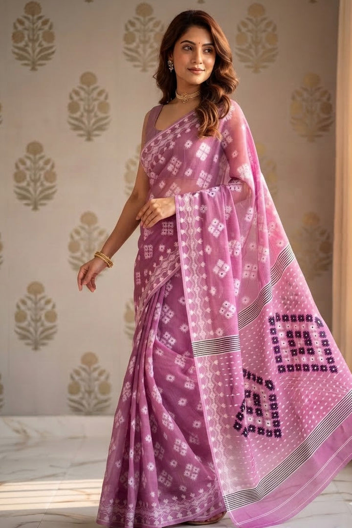 Laal Maati Dhakai Jamdani Saree