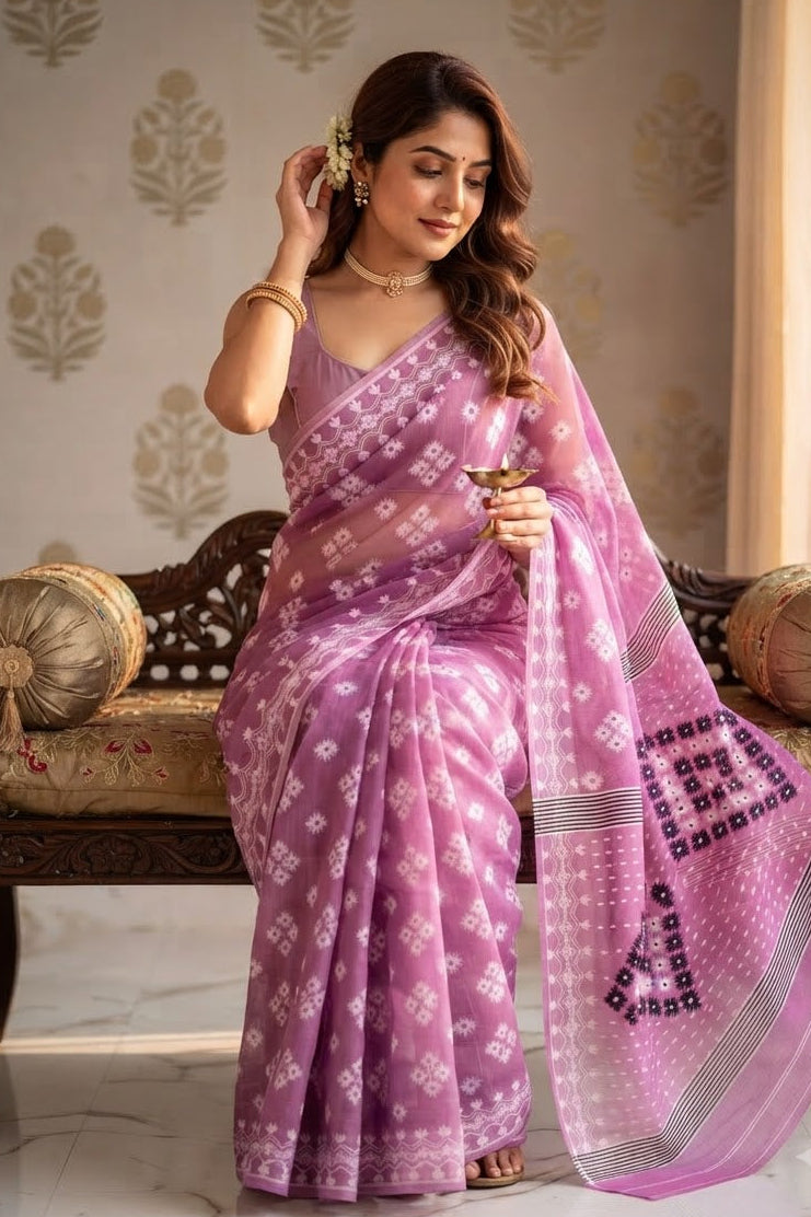 Laal Maati Dhakai Jamdani Saree