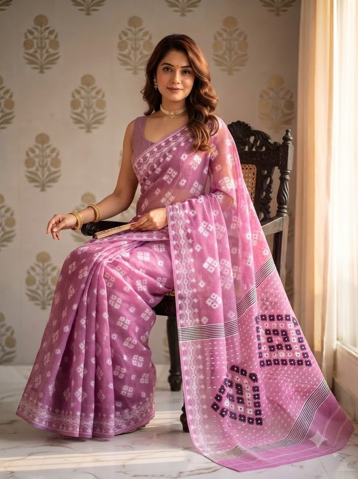 Laal Maati Dhakai Jamdani Saree