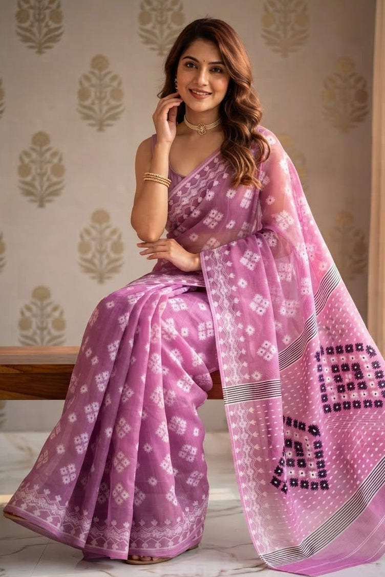 Laal Maati Dhakai Jamdani Saree