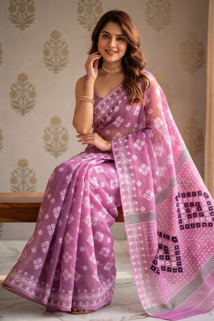 Laal Maati Dhakai Jamdani Saree