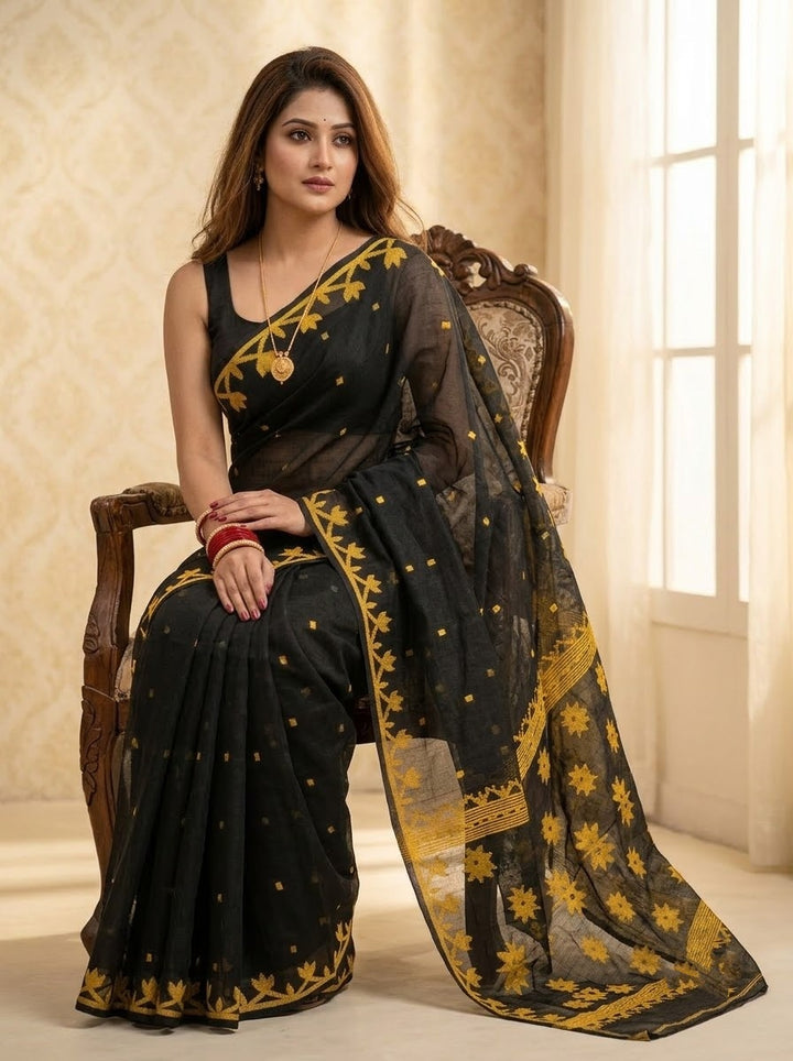 Uro Chithi Dhakai Jamdani Saree