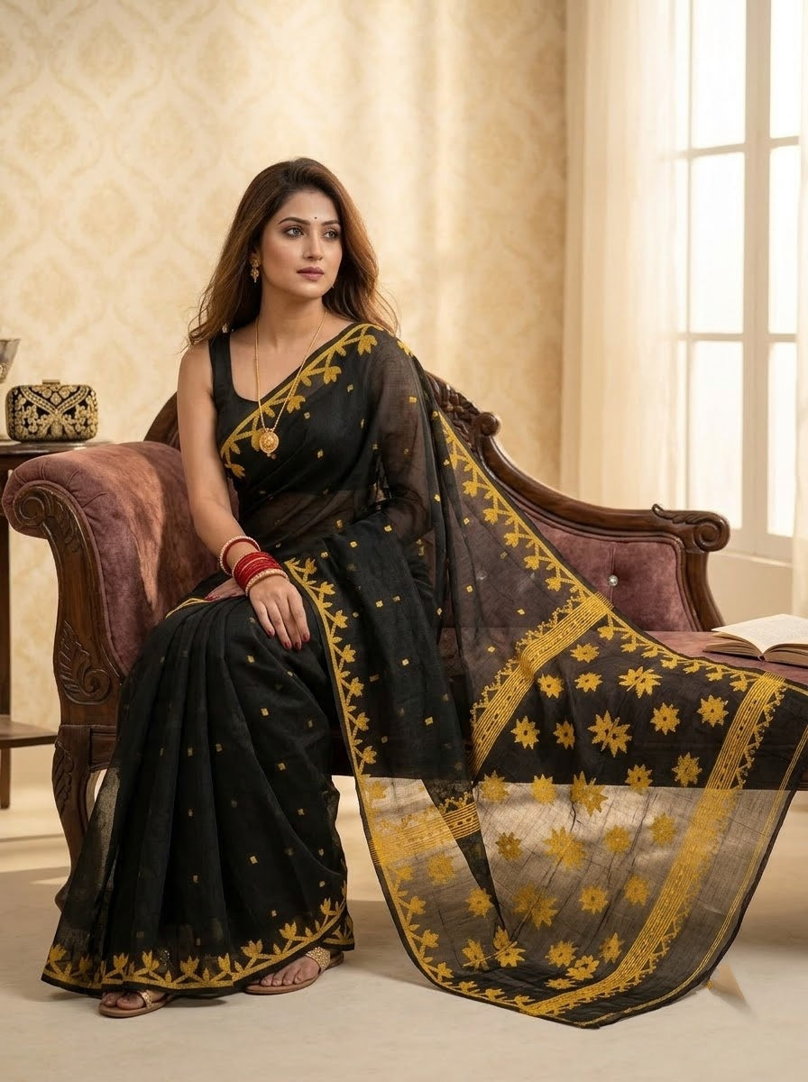 Uro Chithi Dhakai Jamdani Saree