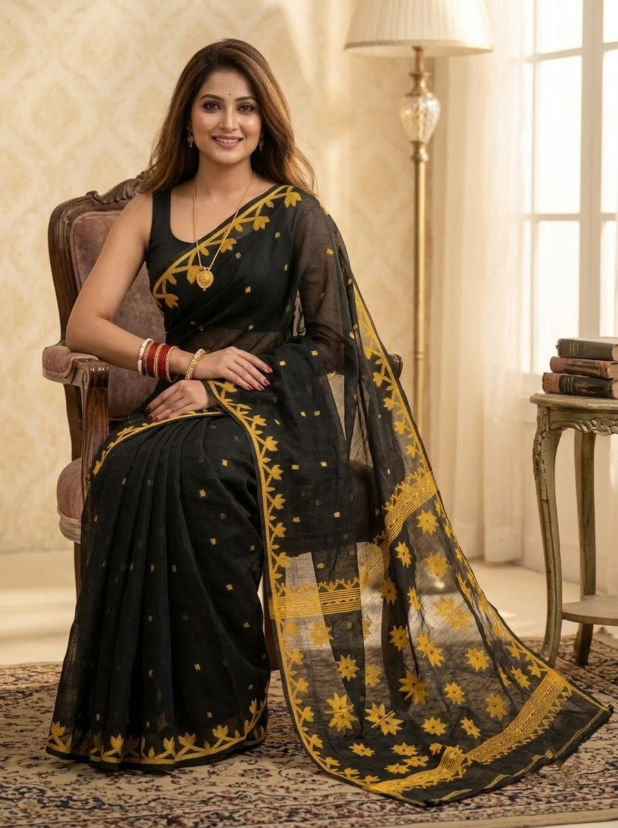 Uro Chithi Dhakai Jamdani Saree