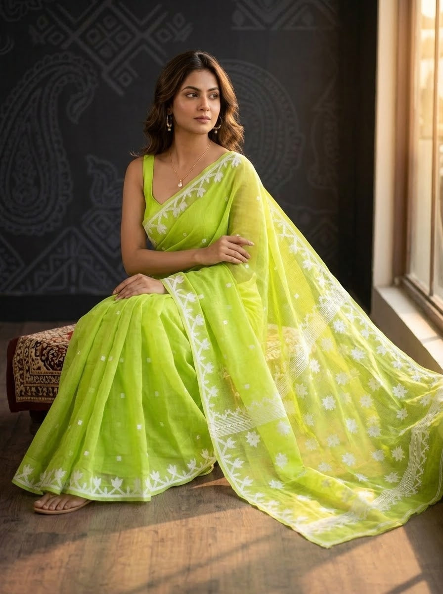 Uro Chithi Dhakai Jamdani Saree