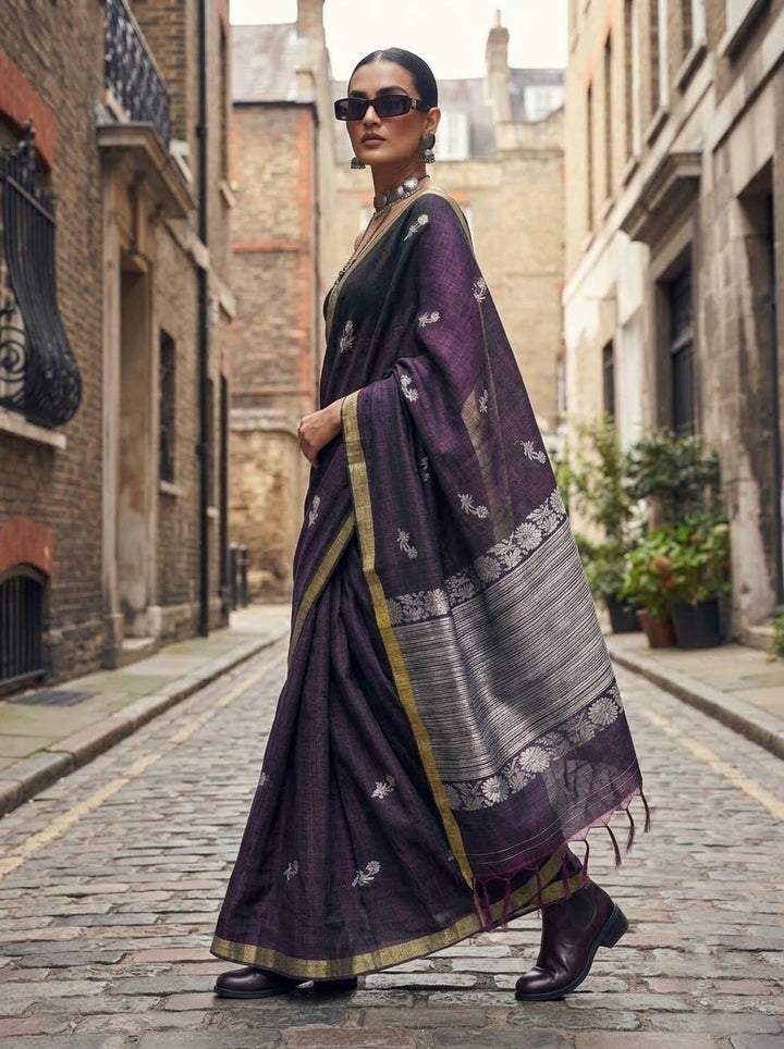 Old Meets New Vogue – Dupian Matka Semi Silk Saree (Dual-tone)