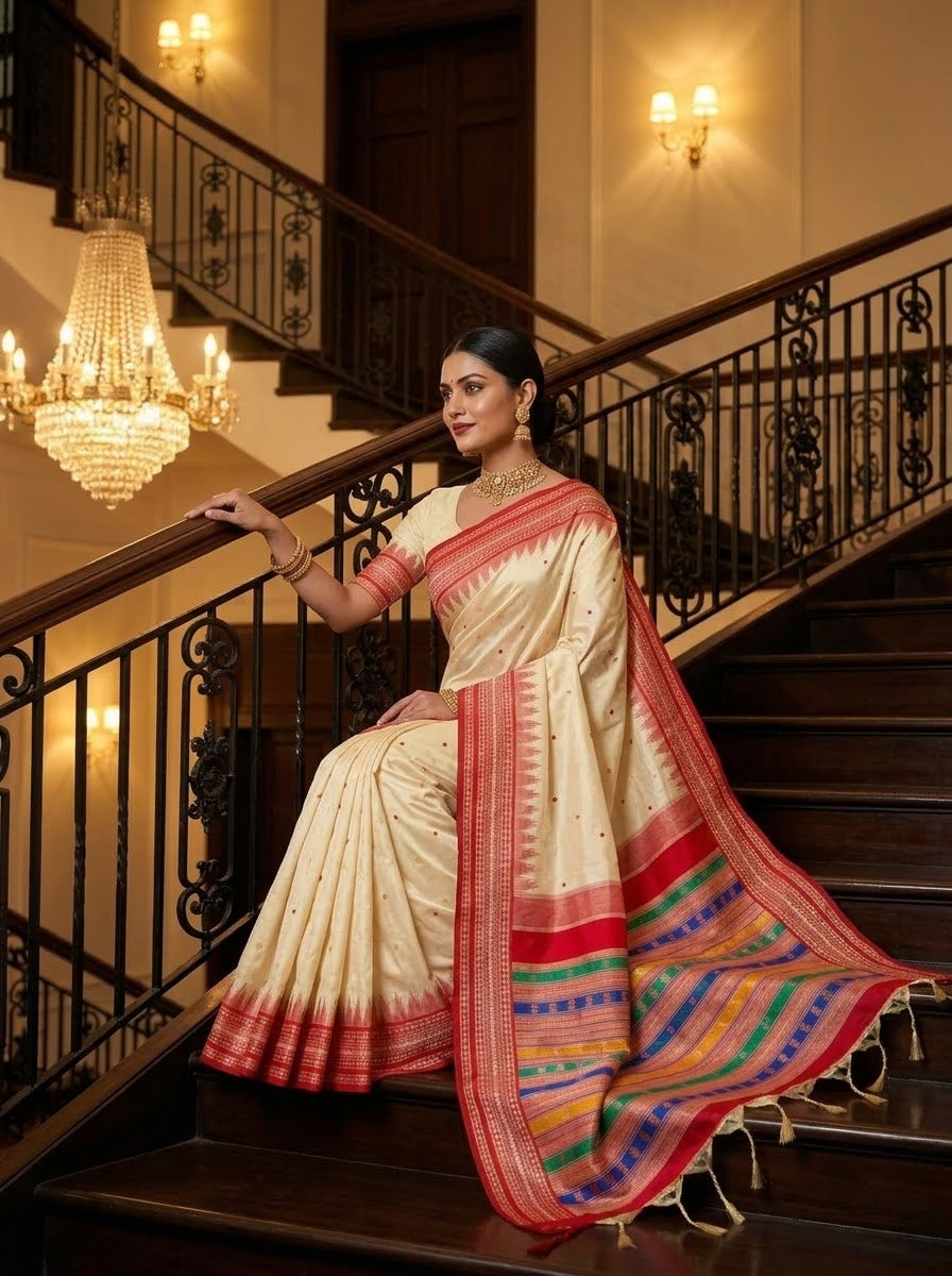 Whispers of Colour-Premium (Semi) Assam Silk Saree