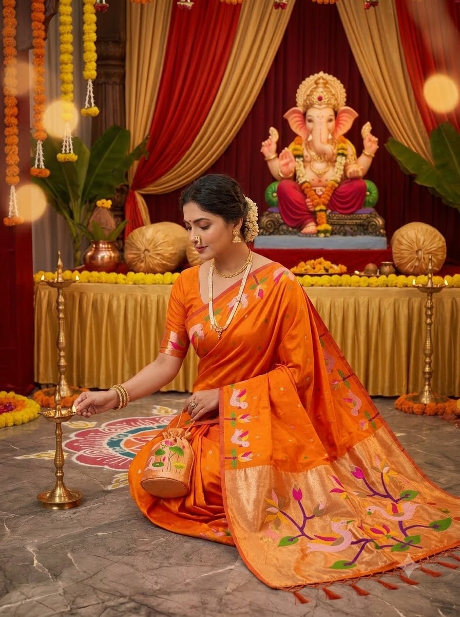 Meherika Khadi Silk Saree With Minakari Zari Border & Designer Zari Pallu