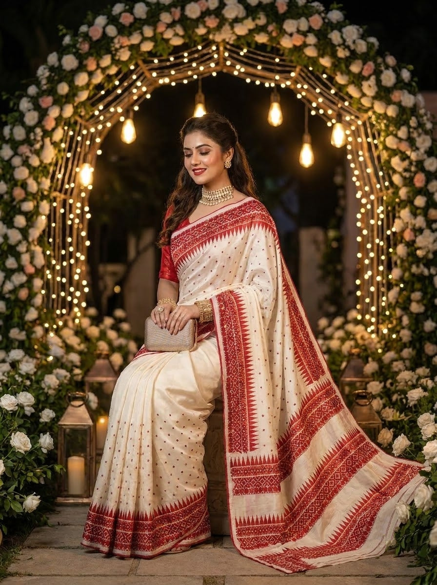 Riwaayat of Light – Kathiyawari Work Fancy Silk Saree