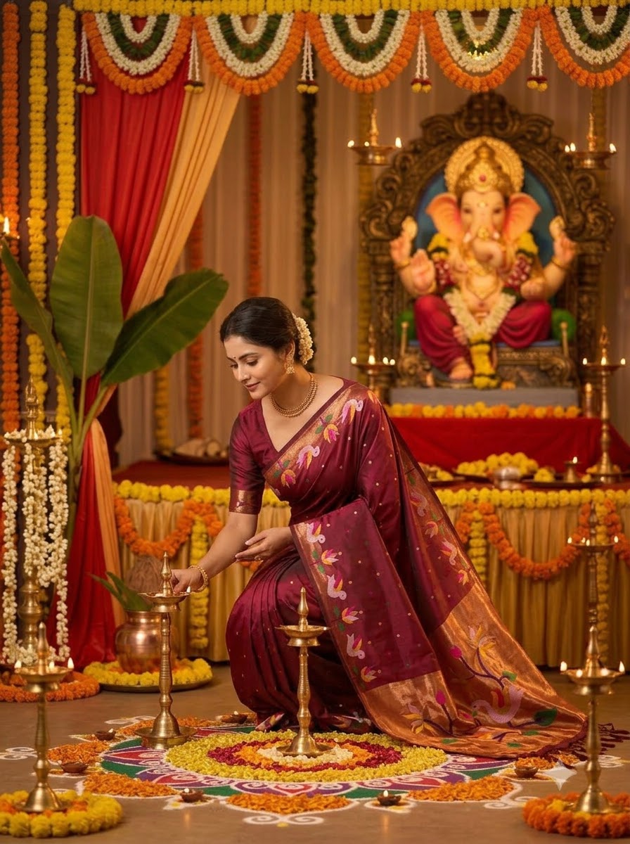 Meherika Khadi Silk Saree With Minakari Zari Border & Designer Zari Pallu