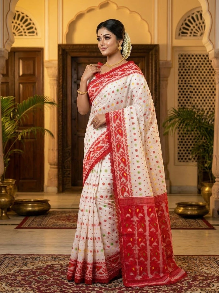 Aradhana Bengal Jamdani Saree with Blouse (Combo)