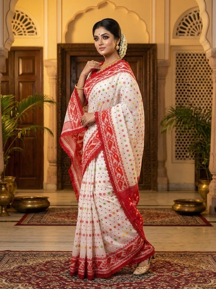 Aradhana Bengal Jamdani Saree with Blouse (Combo)