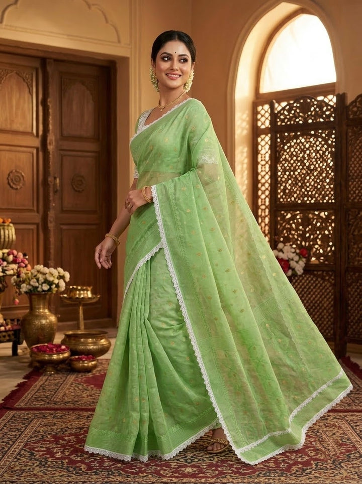 Aradhana Bengal Jamdani Saree with Blouse (Combo)
