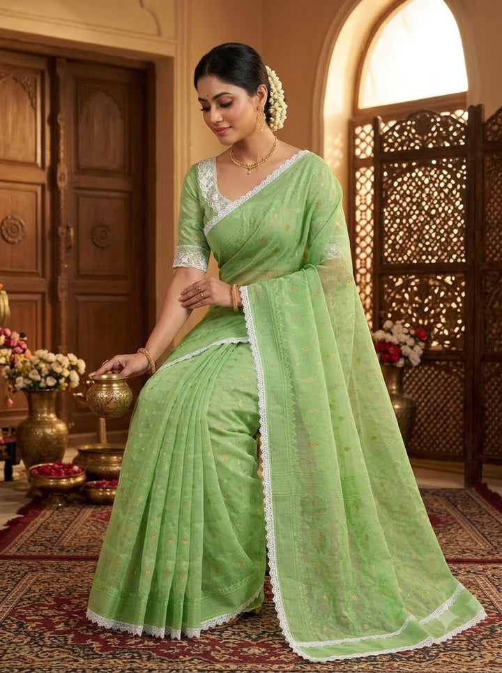 Aradhana Bengal Jamdani Saree with Blouse (Combo)