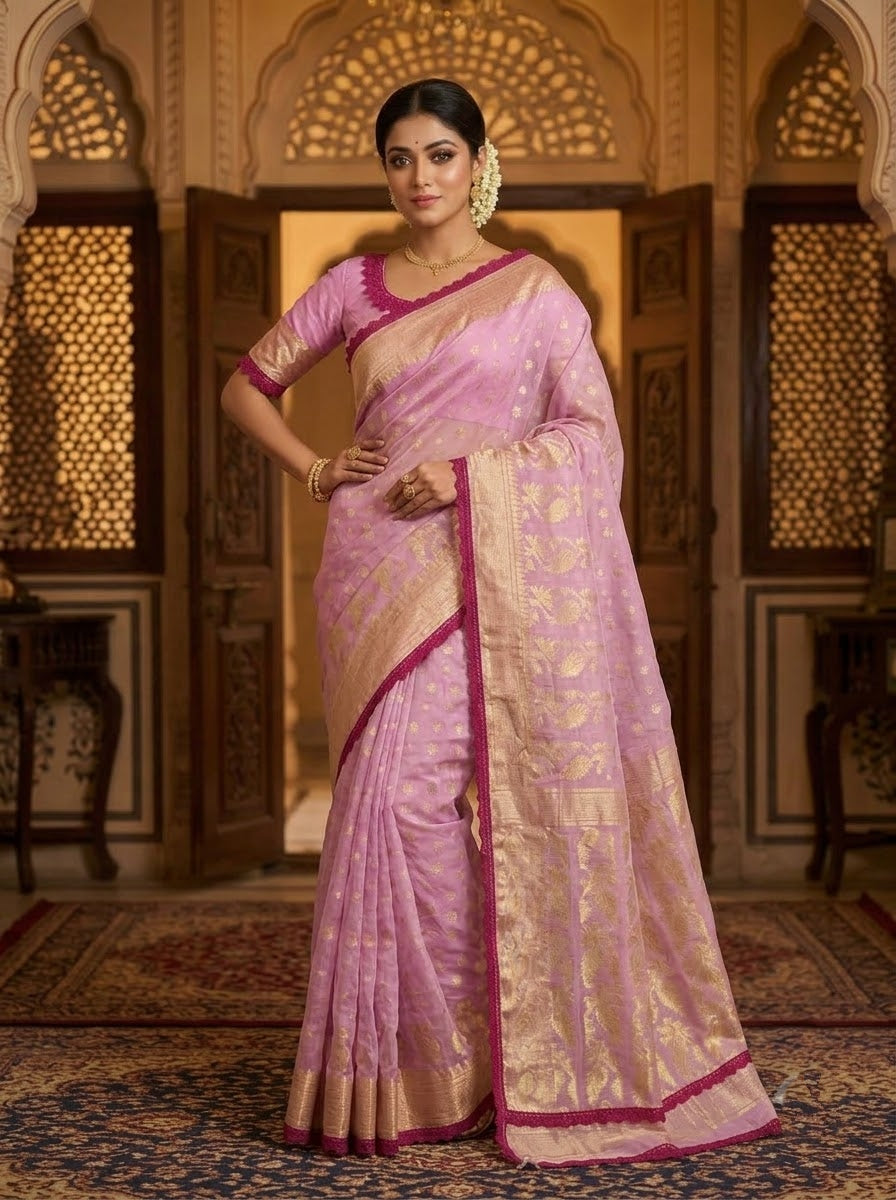 Aradhana Bengal Jamdani Saree with Blouse (Combo)