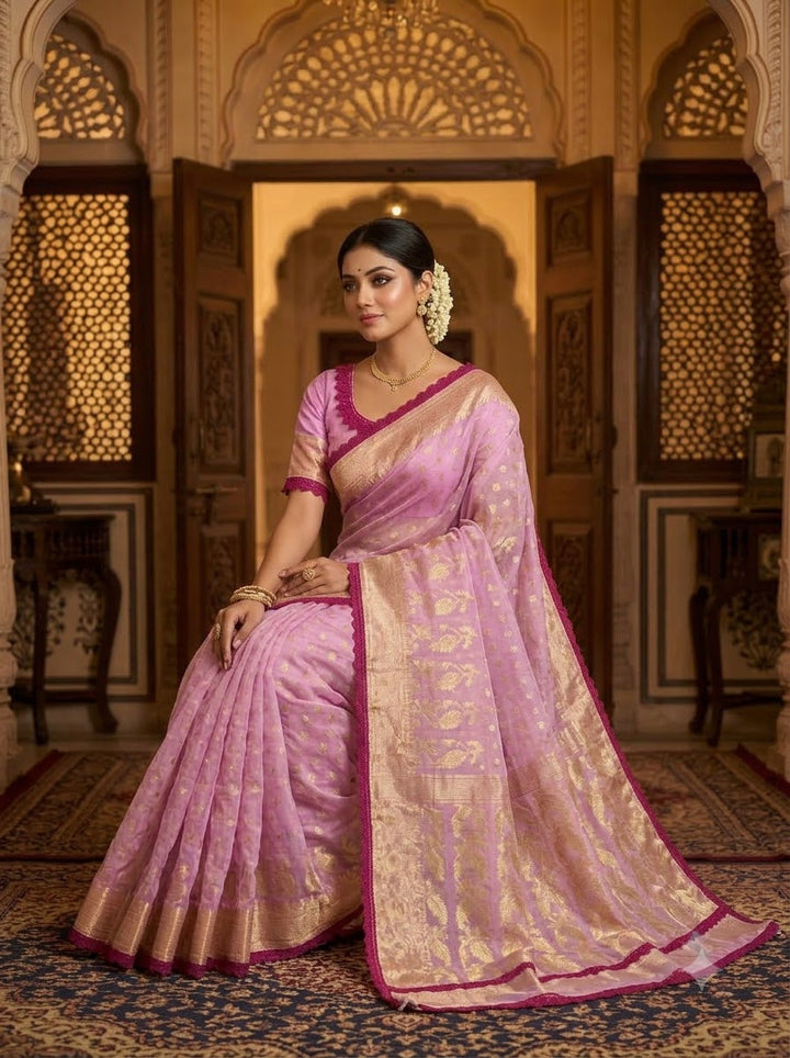 Aradhana Bengal Jamdani Saree with Blouse (Combo)