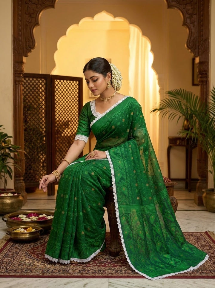 Aradhana Bengal Jamdani Saree with Blouse (Combo)